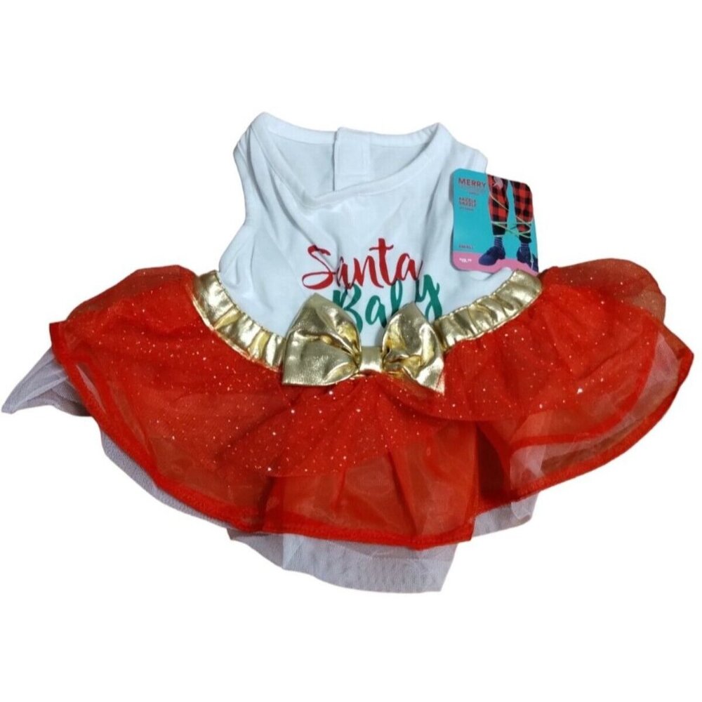 Merry Makings Santa Baby Razzle Dazzle Pet Dress Dog Cat Size Small New Holiday